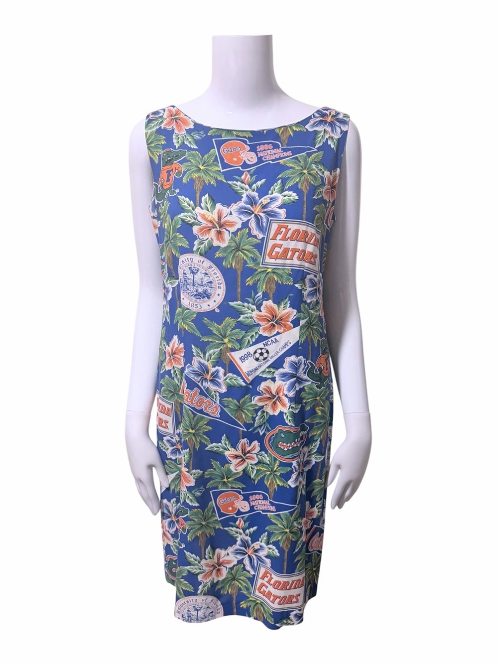 VTG Reyn Spooner Florida Gators Hawaiian Print Shift Dress Size Small